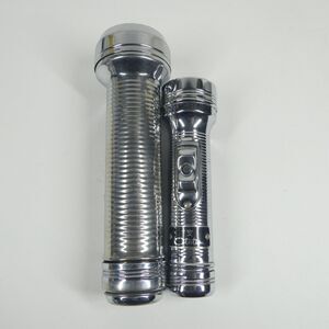 2 Vintage Flashlights Chrome Citation MCM Art Deco